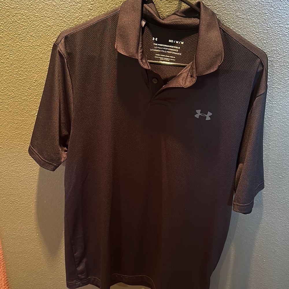 Men’s Under Armour, black golf shirt